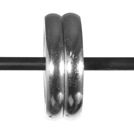 Double Curtain Rod, Adjustable 36-72 In, Black Finials