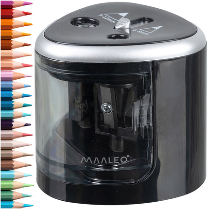 Double Electric Pencil Sharpener, 2 Holes, Replaceable Blades