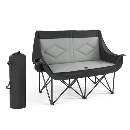 Double Folding Camping Chair, 300 kg Capacity, Cup Holders