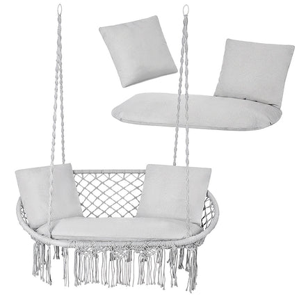 Double Garden Swing Cushion Set, Gray – Polyester/Cotton