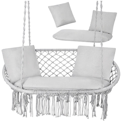 Double Garden Swing Cushion Set, Gray – Polyester/Cotton