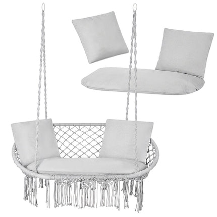 Double Garden Swing Cushion Set, Gray – Polyester/Cotton