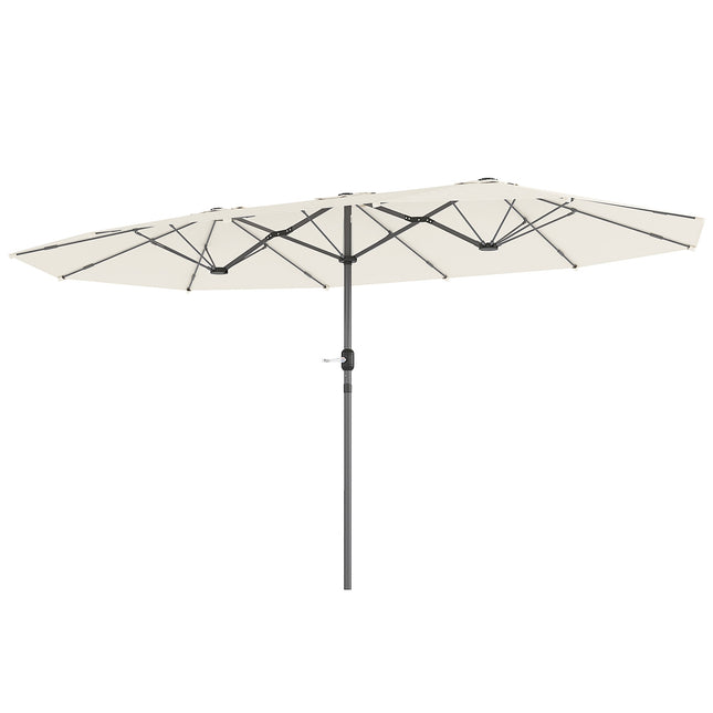 Doppelter Oval-Sonnenschirm 436x260 cm, UV-Schutz, Beige
