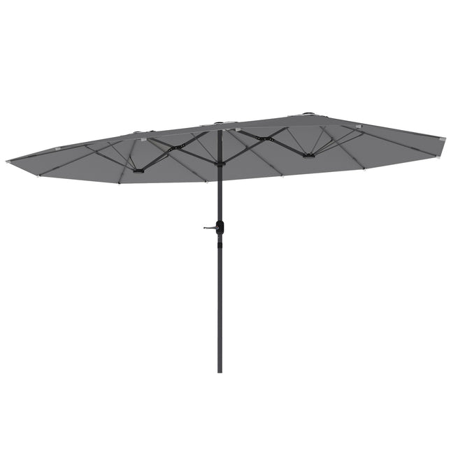 Large UV resistant oval double parasol for garden or beach