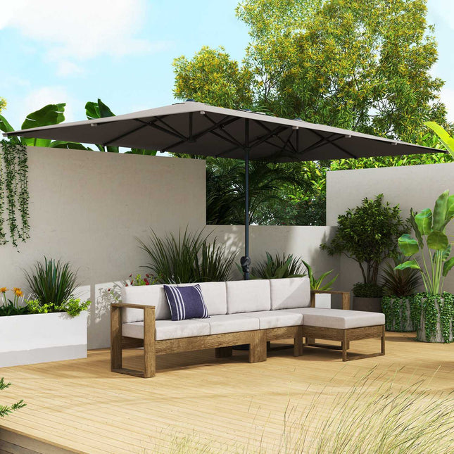Doppelter Gartenschirm - 451 x 264 cm, UV 50+, winddicht
