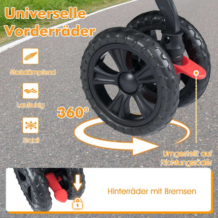 Doppelter Tierkinderwagen mit verstellbarem Sonnenschutz, Schwarz