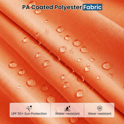 Double-Sided Parasol 4 x 2 m with 36 Solar LED Lights, Crank, Orange