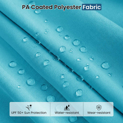 Double-Sided Parasol 4 x 2 m with 36 Solar LED Lights, Crank, Turquoise