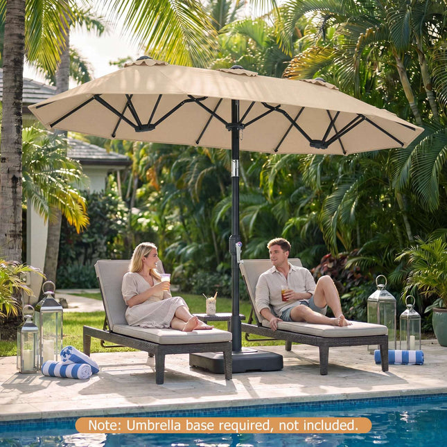 Doppelseitiger Sonnenschirm, 3 x 1,6 m, mit Kurbel und Neigungsfunktion