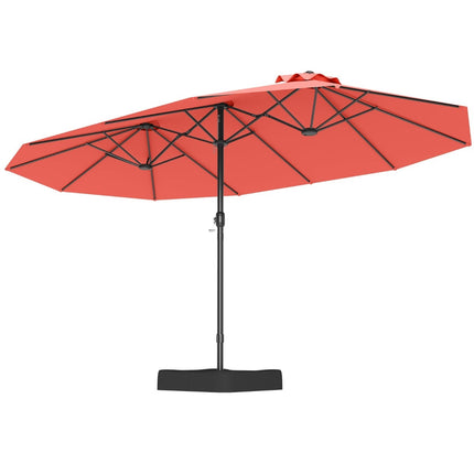 Doppelseitiger Sonnenschirm mit Ständer, UV-Schutz 50+, Orange
