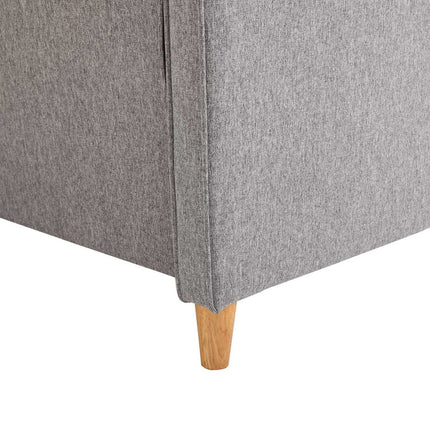 Comfortable double sofa in linen with removable cushions, light grey