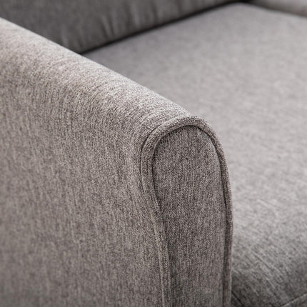 Comfortable double sofa in linen with removable cushions, light grey