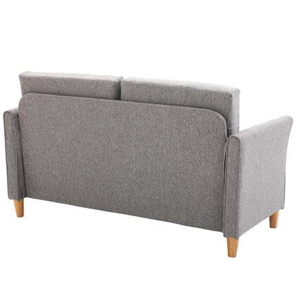 Comfortable double sofa in linen with removable cushions, light grey