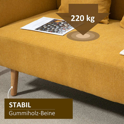 Kompaktes Doppelliegesofa – verstellbar, samtiger Polyester