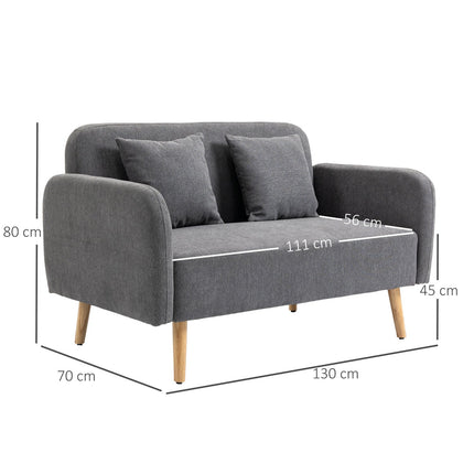 2-Sitzer Sofa, Samt glatter Polyester, verstellbare Fußstütze