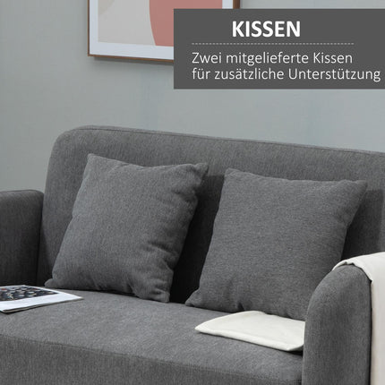 2-Sitzer Sofa, Samt glatter Polyester, verstellbare Fußstütze
