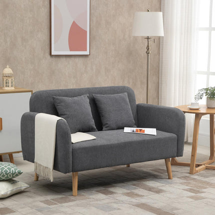 2-Sitzer Sofa, Samt glatter Polyester, verstellbare Fußstütze