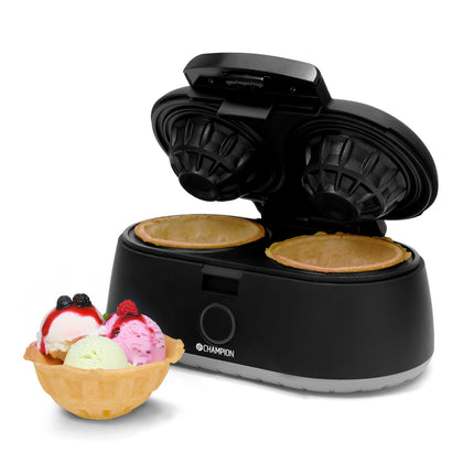 Doppelte Waffelschalenmaschine, 1000 W, Antihaftbeschichtung, Schwarz