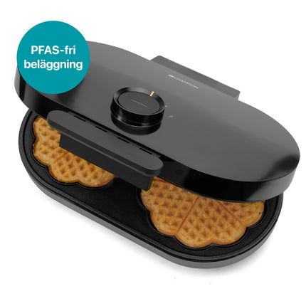 Doppel-Waffeleisen, 1600 W, Herzform, PFAS-frei