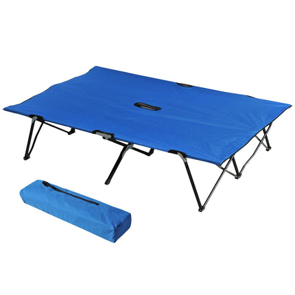 Double camping bed with carry bag, supports 136 kg