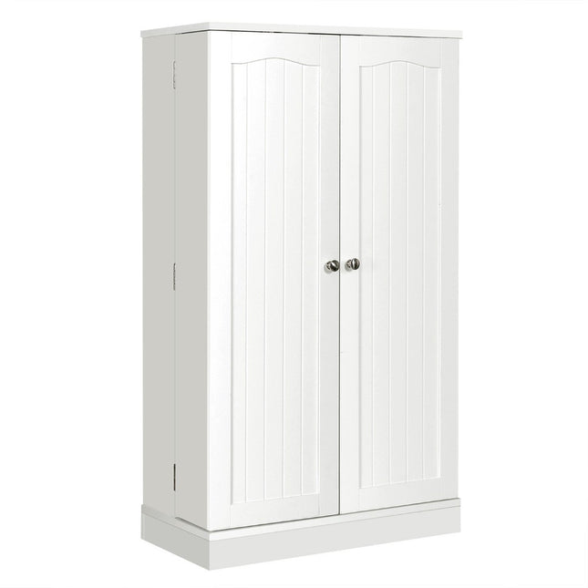 Dubbeldeurs opbergkast met 6 verstelbare planken 59 x 30,5 x 103,5 cm Wit