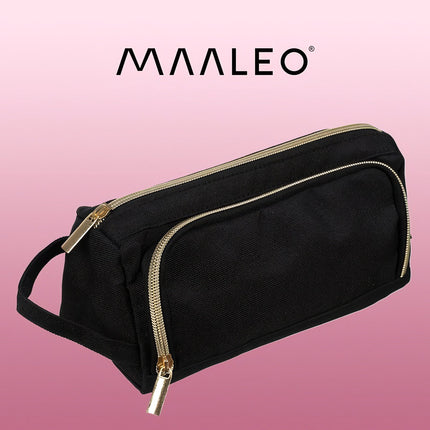 Double extendable pencil case - black Maaleo 24502