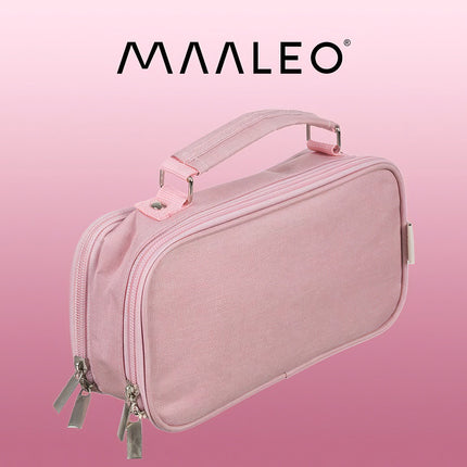 Trousse à crayons double extensible - rose Maaleo 24517