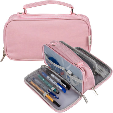 Trousse à crayons double extensible - rose Maaleo 24517