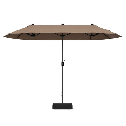 Double parasol with stand 400 x 200 cm parasol large XXL brown
