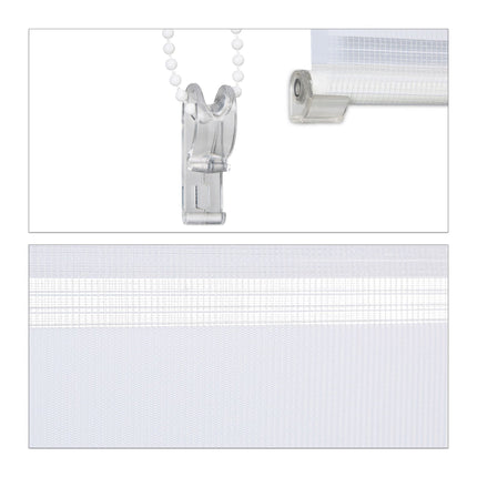 Double roller blind Klemmfix without drilling in white