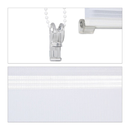 Double roller blind Klemmfix without drilling in white