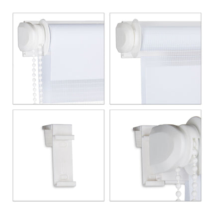Double roller blind Klemmfix without drilling in white