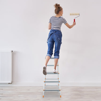 Double-sided aluminum stepladder