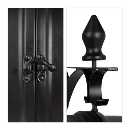 Double-sided station clock in black