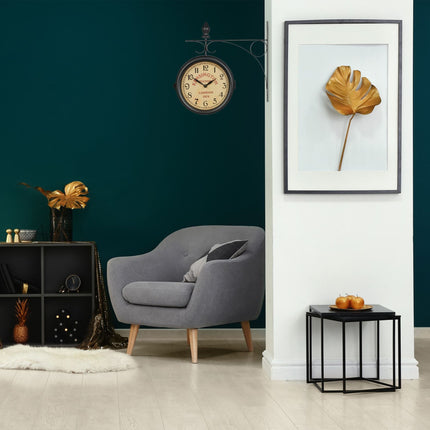 Horloge de gare double face noire