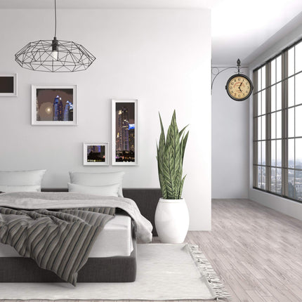 Horloge de gare double face noire