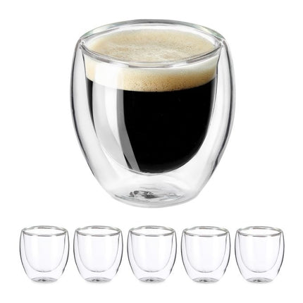 Dvoustěnné sklenice na espresso 6 ks