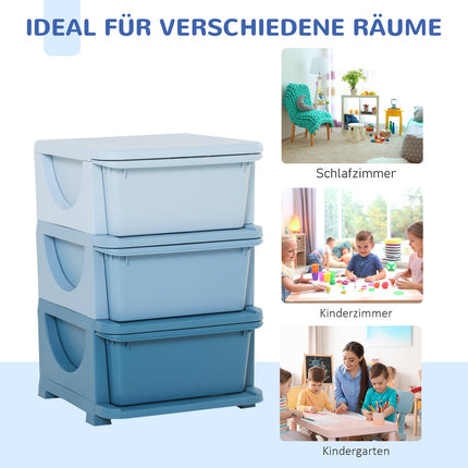 Kinderschrank mit Schubladen, blau, 3-6 Jahre, 37x37x56,5 cm