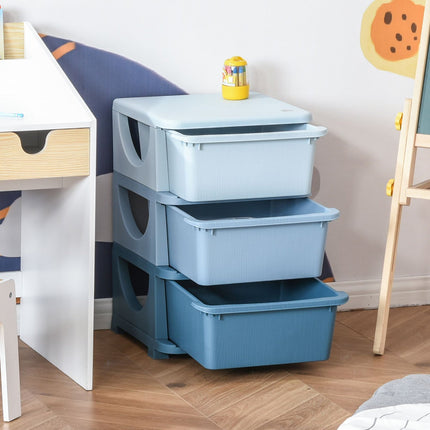 Kinderschrank mit Schubladen, blau, 3-6 Jahre, 37x37x56,5 cm