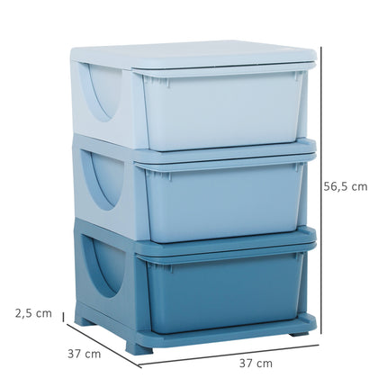 Kinderschrank mit Schubladen, blau, 3-6 Jahre, 37x37x56,5 cm
