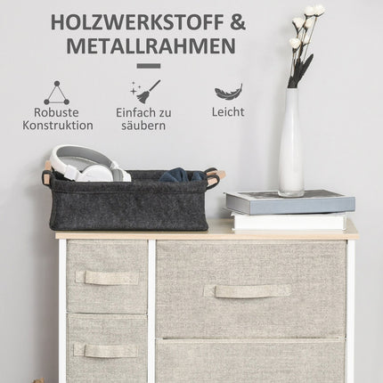 Platzsparender grauer Aufbewahrungsschrank mit 7 faltbaren Schubladen