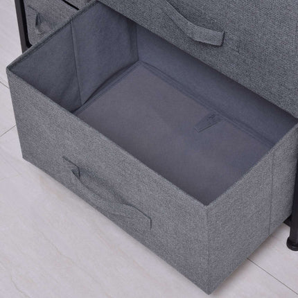 Gray chest of drawers with 7 fabric drawers - metal frame