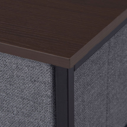 Gray chest of drawers with 7 fabric drawers - metal frame