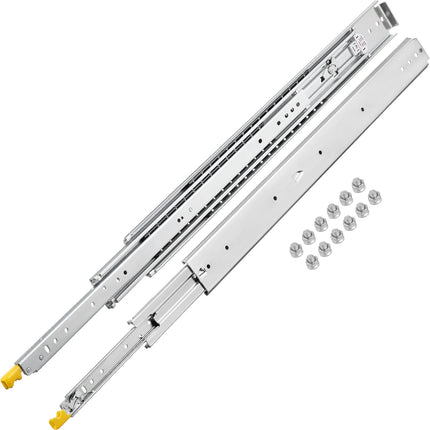 Drawer Slides With Lock, 38 in, 500 lb, Full Extension