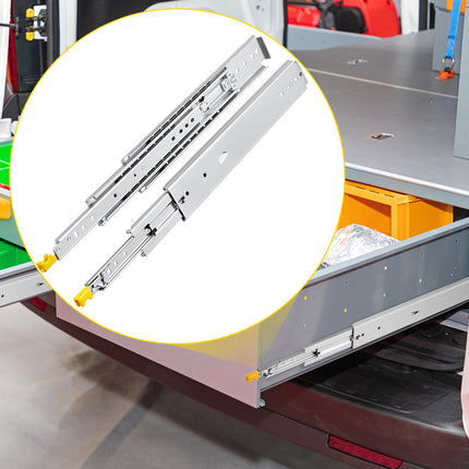 Drawer Slides with Lock, 20 in, 500 lb, Full Extension