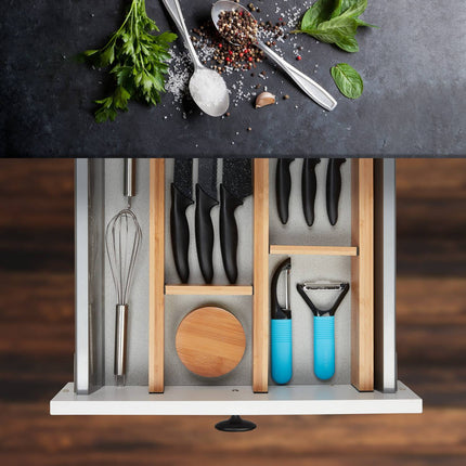 Drawer dividers in bamboo, 10 parts