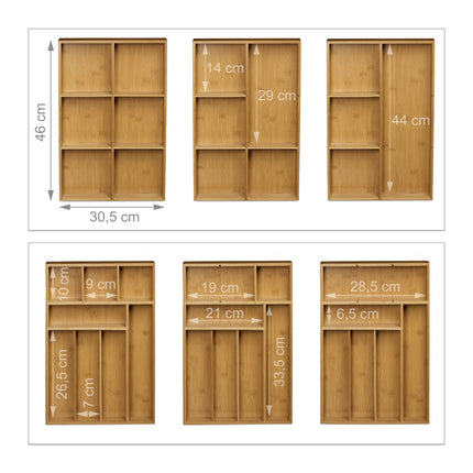 Drawer insert bamboo set of two