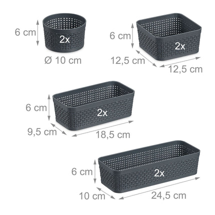 Drawer organizer in the 10-piece set