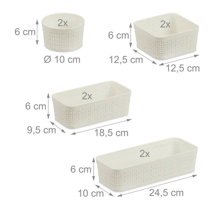 Drawer organizer in the 10-piece set