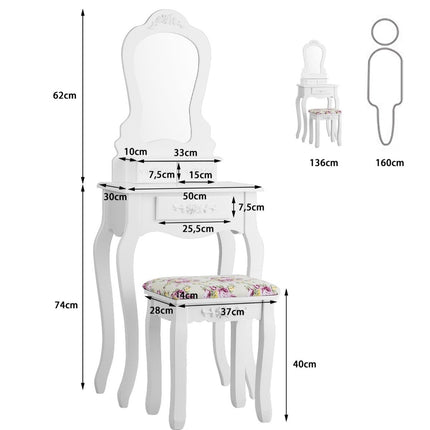 Dressing table vanity table cosmetic table with mirror